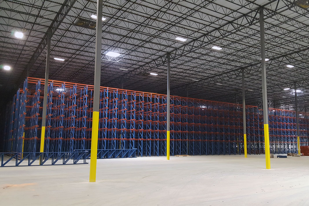 A Drive-In pallet rack system.