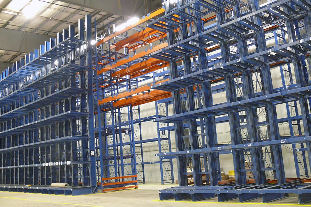 A heavy duty Klampfast Cantilever® rack system.