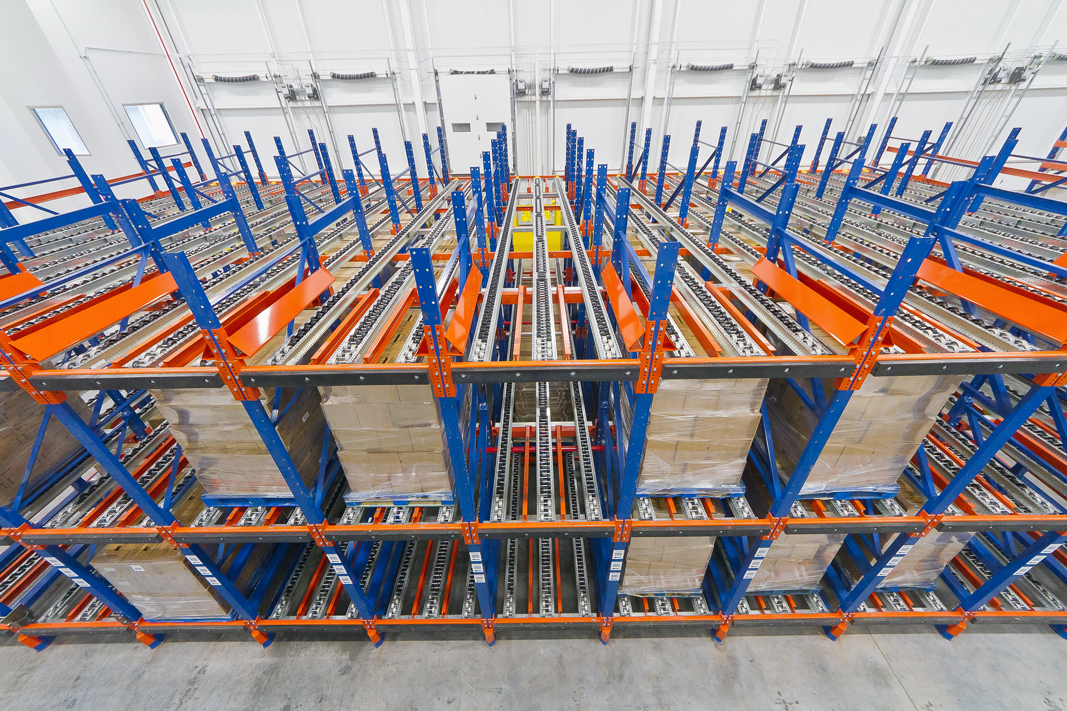 A Pallet Flow rack system.