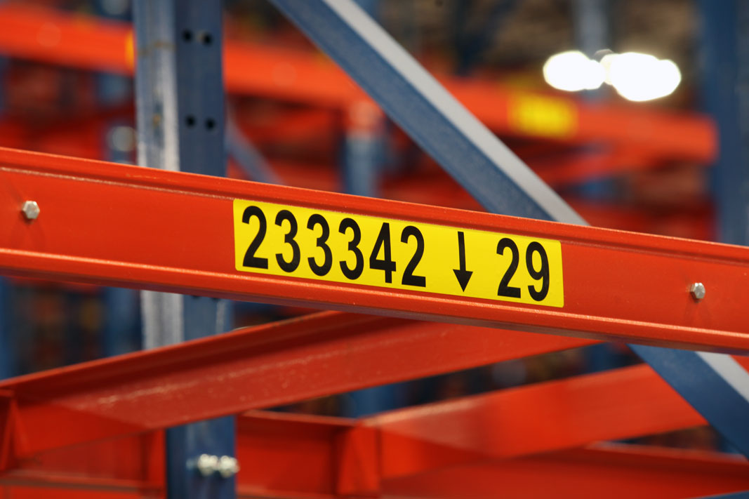Frazier's Label Beam® for pallet rack.