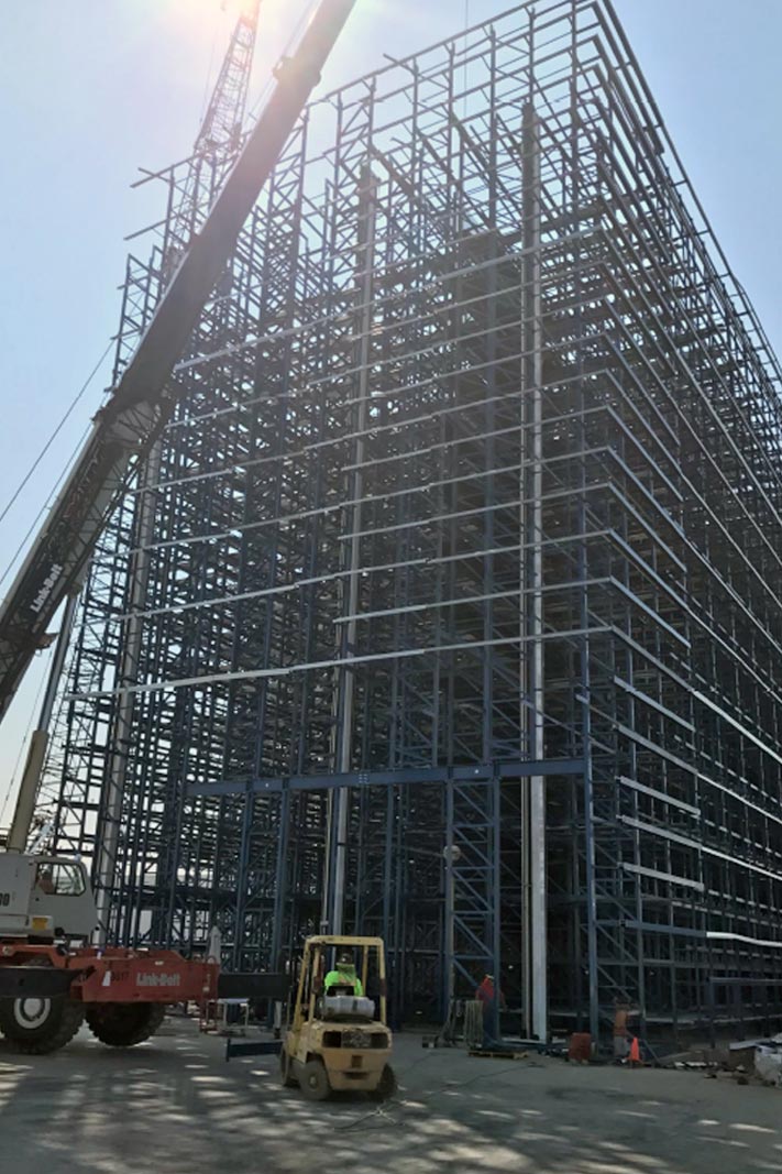 A Rack Supported Building under construction.