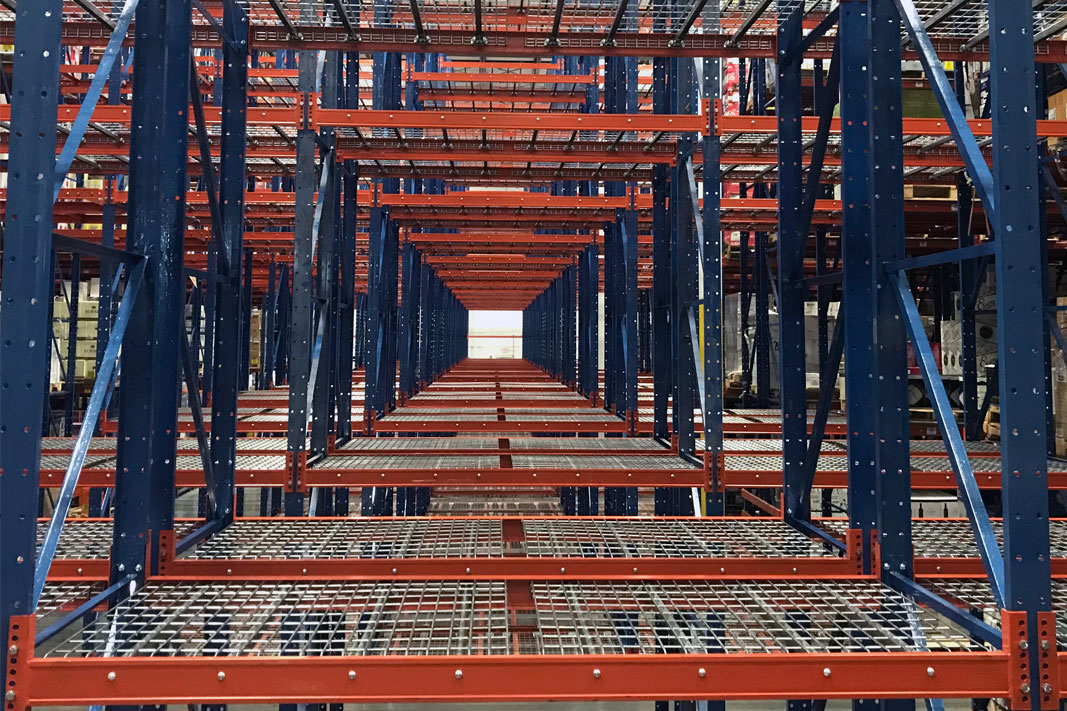 Sentinel® Selective Pallet Rack with Frazier's Wire Screen.