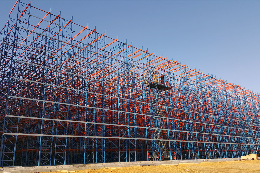 A Rack Supported Building under construction. A Rack Supported Building under construction.